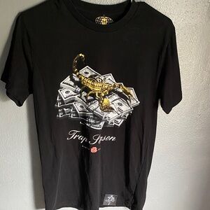 Black T-Shirt with Gold Scorpion Graphic